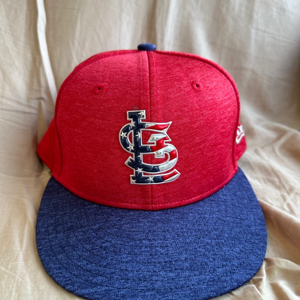 ST LOUIS CARDINALS New Era 59 Fifty July Stars and Stripes July Fitted Hat 7.5